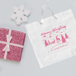 メリークリスマスの森の鹿と木 ラバースタンプ