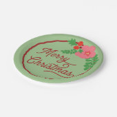 メリークリスマスの植物相の紙皿 ペーパープレート (アングル)