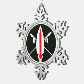 メリークリスマスの槍のミサイル スノーフレークピューターオーナメント (右)