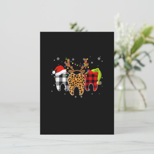 メリークリスマスの歯の衣装歯科助手Xma 招待状 (スタンド正面)