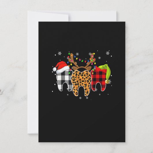 メリークリスマスの歯の衣装歯科助手Xma 招待状 (正面)