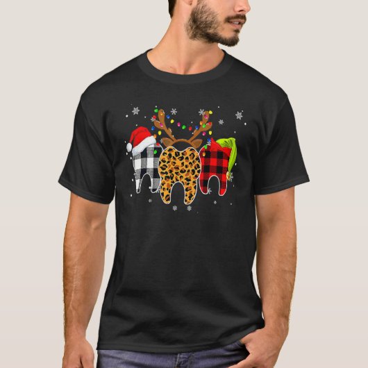 メリークリスマスの歯の衣装 歯科助手 Xmas Tシャツ (正面)