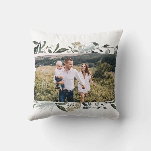 メリークリスマスの水の色の家族写真 クッション (裏面)