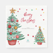 メリークリスマスの水の色の木の子供たちの会社のロゴ スタンダードランチョンナプキン (正面)