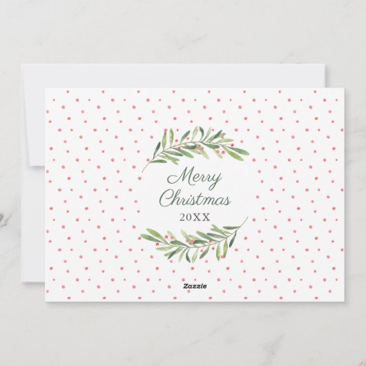 メリークリスマスの水の色の緑の果実の写真 シーズンカード (裏面)