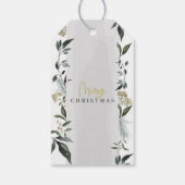 メリークリスマスの水の色の葉クリスマス ギフトタグ (裏面)