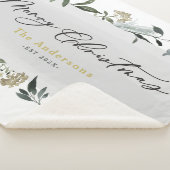 メリークリスマスの水の色の葉クリスマス シェルパブランケット (3/4)