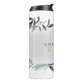 メリークリスマスの水の色の葉クリスマス タンブラー (回転左)