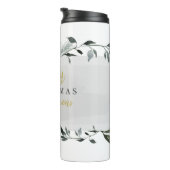 メリークリスマスの水の色の葉クリスマス タンブラー (回転右)