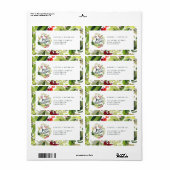 メリークリスマスの水の色の葉クリスマス ラベル (フルシート)