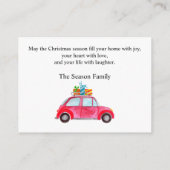 メリークリスマスの水の色の車のフォトカード エンクロージャーカード (裏面)