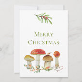 メリークリスマスの水の色キノコの非写真 シーズンカード (正面)