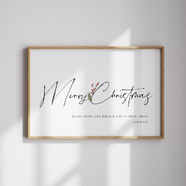 メリークリスマスの水の色クリスマスのポスター ポスター