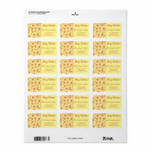 メリークリスマスの水の色ジンジャーブレッドのクッキー ラベル (フルシート)