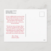 メリークリスマスの水の色ホリー葉の写真付き シーズンポストカード (裏面)