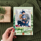 メリークリスマスの水彩写真クリスマスツリー シーズンカード
