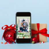 メリークリスマスの水彩写真クリスマスツリー シーズンカード