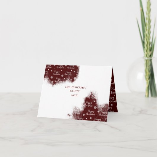 メリークリスマスの水彩洗浄スプラッシュフォトカード 招待状 (正面)