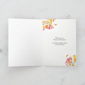 メリークリスマスの水彩画のリースのクリスマスカード シーズンカード (内部)