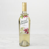 メリークリスマスの水彩画の花柄の原稿 ボトルネックタグ (ボトル)