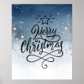メリークリスマスの水彩画 ポスター (正面)
