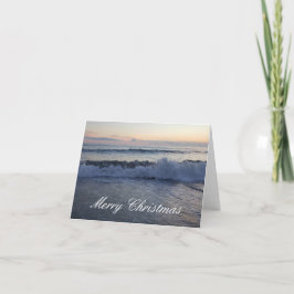 メリークリスマスの海の日没カード シーズンカード