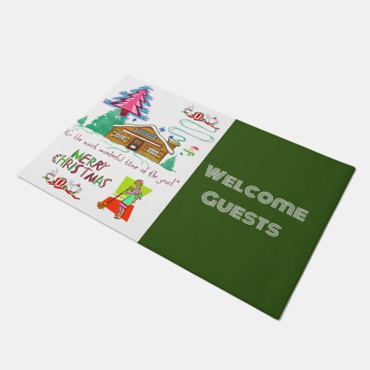 メリークリスマスの清掃の女性マットDoormat ドアマット (アングル)