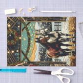 メリークリスマスの漫画の馬 薄葉紙 (クラフト)