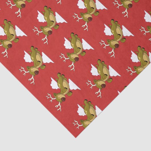 メリークリスマスの漫画飛んでいるトナカイかわいい 薄葉紙 (詳細)