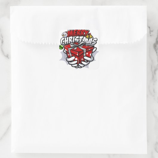 メリークリスマスの漫画 スクエアシール (バッグ)