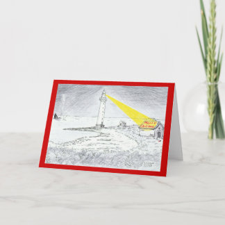 メリークリスマスの灯台スケッチ シーズンカード