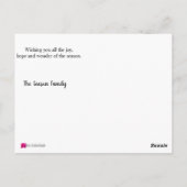 メリークリスマスの照らされたクリスマスの家 ポストカード (裏面)