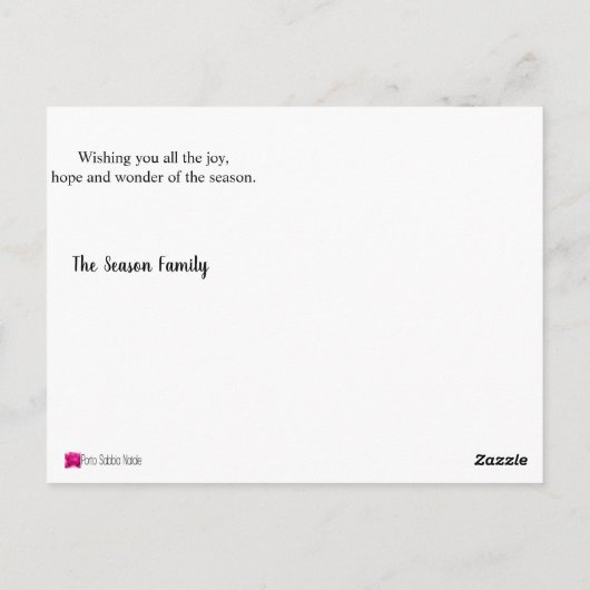 メリークリスマスの照らされたクリスマスの家 ポストカード (裏面)