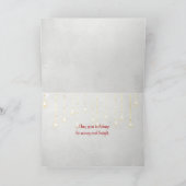 メリークリスマスの熱帯雪だるまが海岸に シーズンカード (内部)