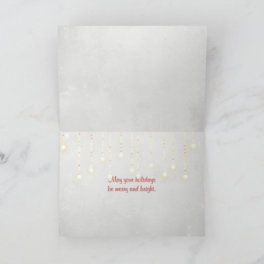 メリークリスマスの熱帯雪だるまが海岸に シーズンカード (内部)