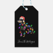 メリークリスマスの犬が光のもつれて ギフトタグ (正面)
