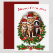 メリークリスマスの猫たち 招待状 (正面/裏面)