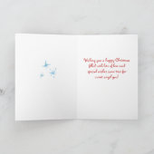 メリークリスマスの甘い天使は水彩画をからかいます シーズンカード (内部)