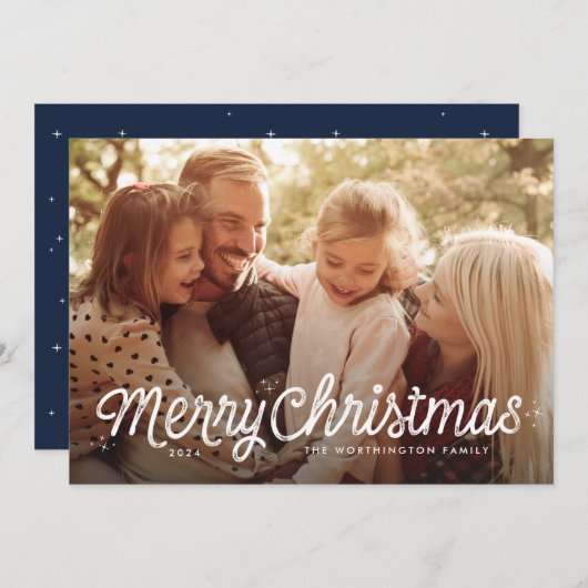 メリークリスマスの甘シンプルいフォトカード シーズンカード (正面/裏面)