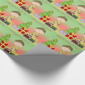 メリークリスマスの男の子の包装紙 ラッピングペーパー (角)