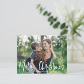 メリークリスマスの白いスクリプト |休日の写真 シーズンポストカード (スタンド正面)