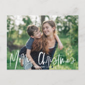 メリークリスマスの白いスクリプト |休日の写真 シーズンポストカード (正面)