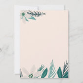 メリークリスマスの白いポインセチア写真 カード (裏面)