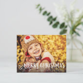 メリークリスマスの白い原稿の休日の写真の上敷 シーズンポストカード (スタンド正面)