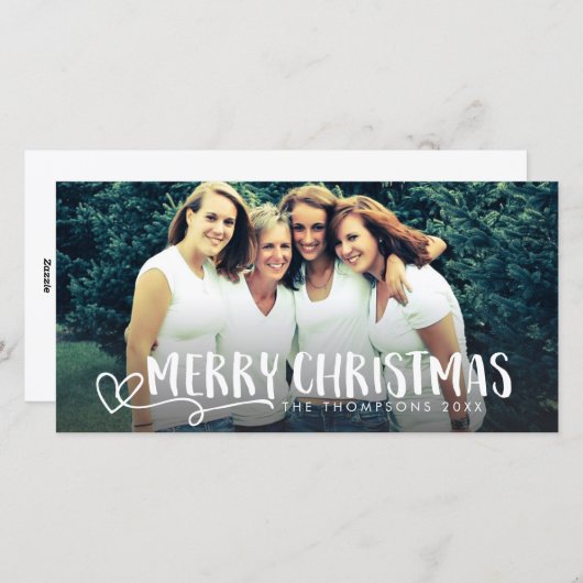 メリークリスマスの白い原稿の写真の上敷カード シーズンカード (正面/裏面)