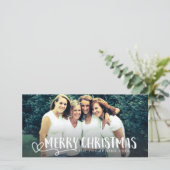 メリークリスマスの白い原稿の写真の上敷カード シーズンカード (スタンド正面)