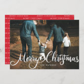 メリークリスマスの白い大きな手の写真 シーズンカード (正面/裏面)