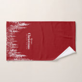 メリークリスマスの白い木 バスタオルセット (ハンドタオル)