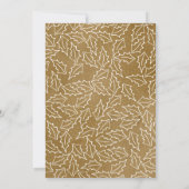 メリークリスマスの白い葉の金ゴールドと写真 シーズンカード (裏面)