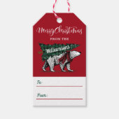 メリークリスマスの白くまの木配達 ギフトタグ (正面)